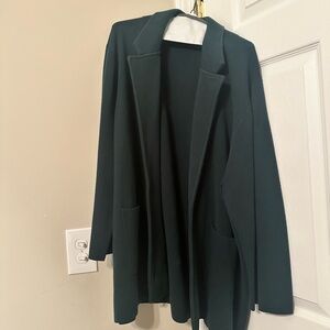 Dark Green J.Crew Open Sweater Blazer